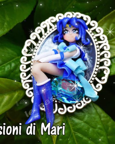 Sailor Mercury Cameo with  Blue Swarosky