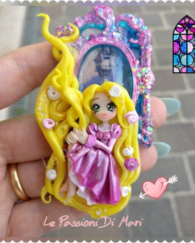 Rapunzel Cameo Handmade Polymer Clay OOAK