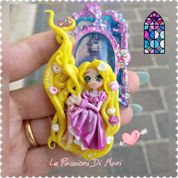 Rapunzel Cameo Handmade Polymer Clay OOAK