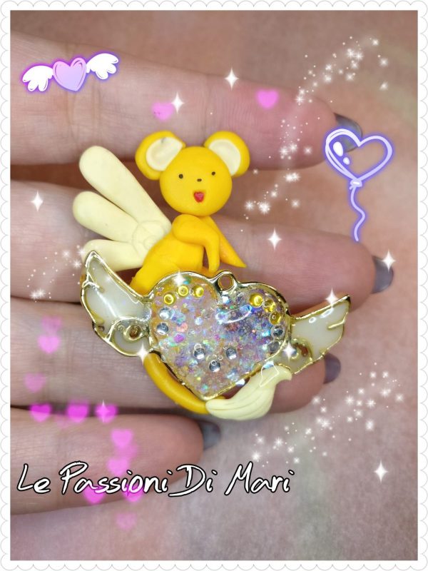 Kero-chan Heart Pendant Polymer clay Handmade Polymer clay