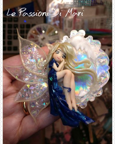 Winter Snow Fairy Frame Cameo handmade polymer clay, fimo