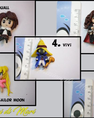 Chibi Squall- Hermione - sailor moon- Vivi - Cinderella Pendant Polymer clay