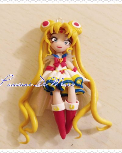 Super Sailor Moon Pendant/Necklace handmade polymer clay MADE TO ORDER