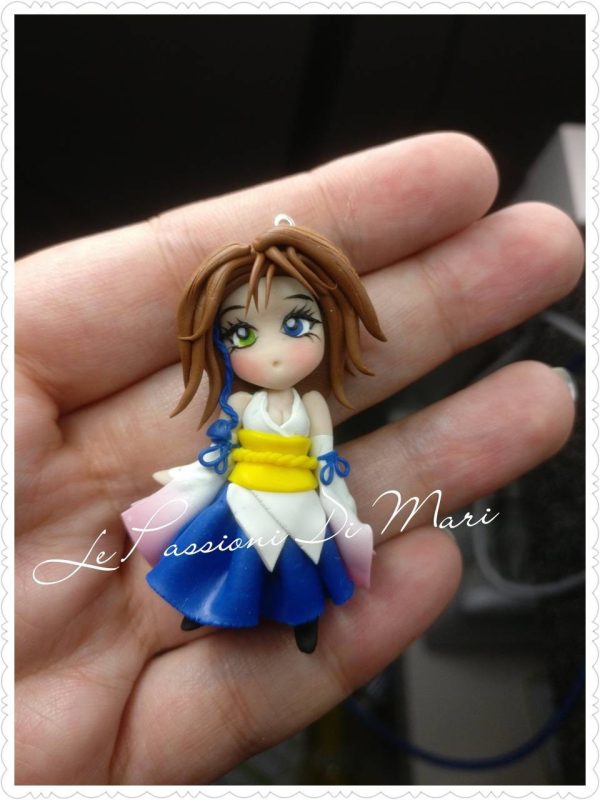 Yuna Final Fantasy X ciondolo/collana Chibi versione fatta a mano su ordinazione