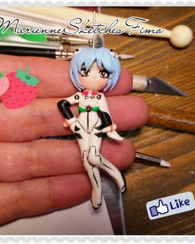 Rei Ayanami/Asuka Sōryū Langley Evangelion Pendant/Necklace handmade polymer clay  ON DEMAND