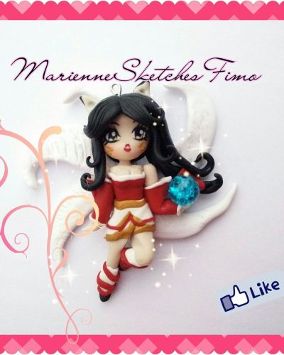 Handmade League of Legends Ahri Chibi Polymer Clay on demand