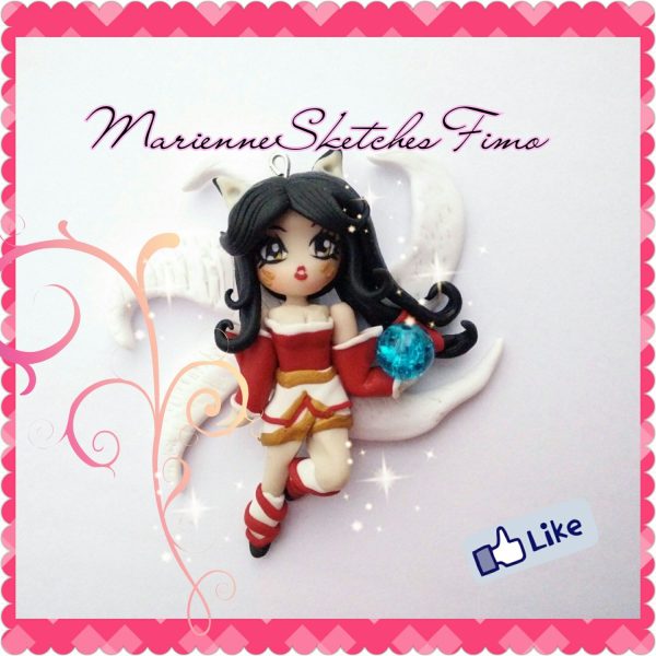 Handmade League of Legends Ahri Chibi Polymer Clay on demand