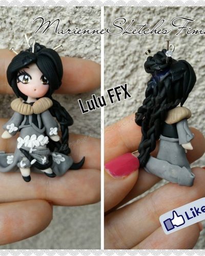 Ciondolo Chibi Lulu Final Fantasy X argilla polimerica a mano SU ORDINAZIONE