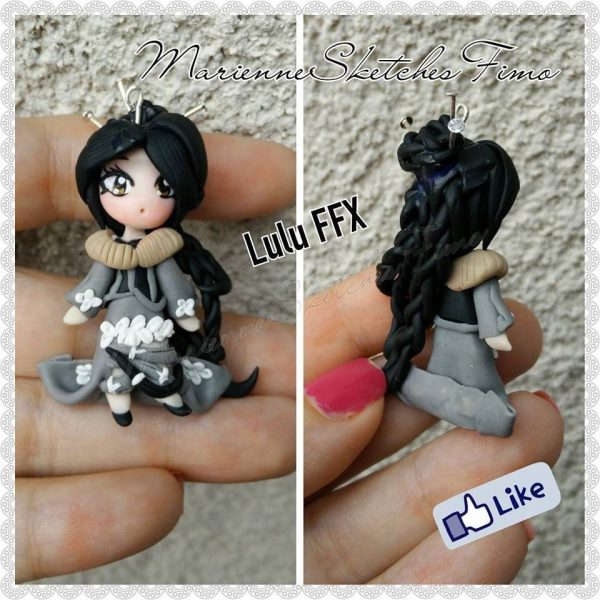 Pendant Chibi Lulu Final Fantasy X Handmade Polymer Clay ON DEMAND